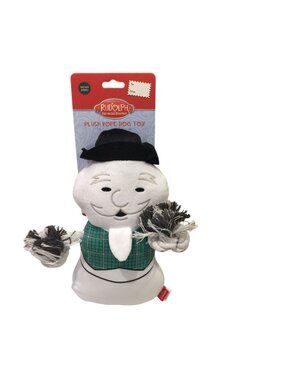 Rudolph the Rednosed Reindeer SAM the SNOWMAN Plush Crinkle Rope Squeak Dog Toy